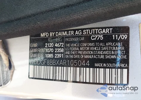 2010 Mercedes-Benz C 300 Luxury 4Matic/Sport 4Matic from USA, damaged, VIN WDDGF8BBXAR105044